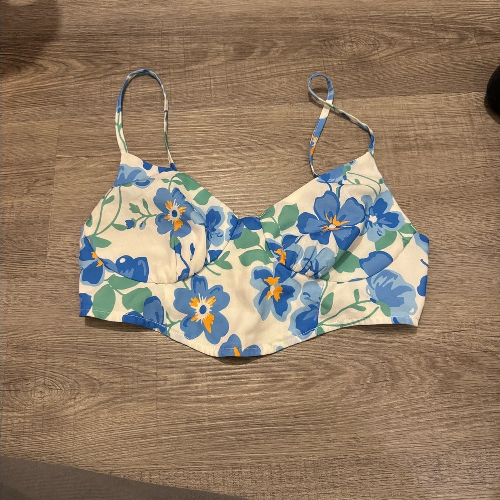 Princess Polly Blue Sleeveless Crop Camisole
